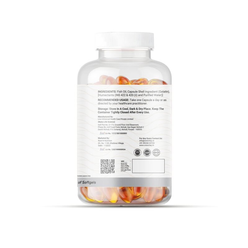 ONE WHEY Omega 3 Fish Oil 100 Soft Gels