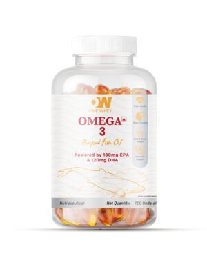 Fish Oil 100 Capsule Mockup (OW).jpg ONE WHEY Omega 3 Fish Oil 100 Capsules